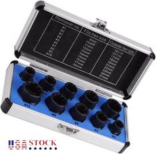 10 Pcs Damaged Lug Nut Lock Remover Twist Socket Set Screw Extractor Tool 9-19mm