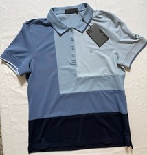 NWT WOMEN'S G / FORE GOLF SHIRT - SIZE: MEDIUM - MUTI BLUE PATTERN A4.9 