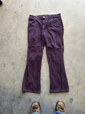 Vintage 70s Corduroy Bellbottom Flare Pants Purple Hippie 36 X 31