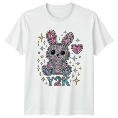 Y2k T-Shirt Glitzer Hase Y2K Ästhetisch Geburtstag Geschenk für Sie und Ihn