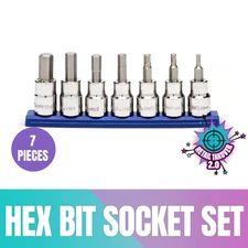 JobSmart 3/8" Drive Metric Hex Bit Socket Set JS202416 Hand Tool Durable 7 Pcs