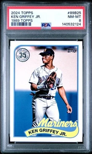 2024 Topps Series 1 - 1989 Topps Baseball Ken Griffey Jr #89B-25 Psa 8