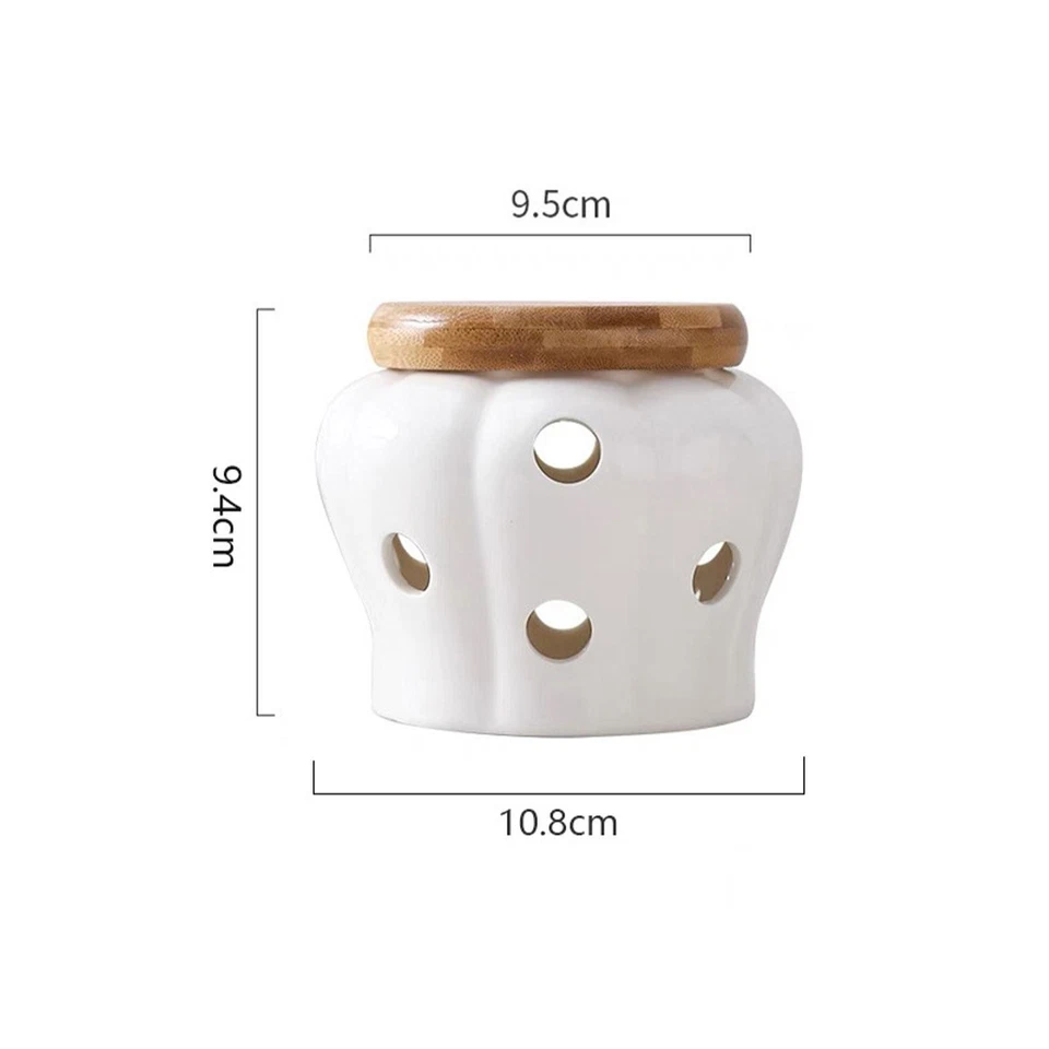 Olla guardiana de ajo olla bodega en forma de calabaza diseño japonés ventilado ajo hueco Foto 2 de 4