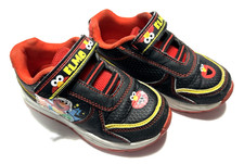 Kids Sesame Street Black Elmo Sneakers - Hook and Loop Closure - Light-up-Size 9