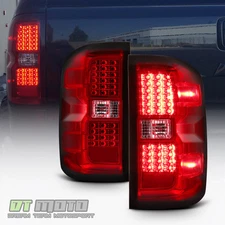 Red 2014 2015 2016 2017 2018 Chevy Silverado 1500 LED Tail Lights Brake Lamps