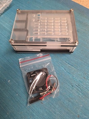 Raspberry Pi 4B Model B Clear/Black Acrylic Case Enclosure Box + Cooling Fan