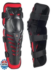 Motorcycle Shin Guards Protective Gear Leg Armor Dual Axis Pivoting Knee Hard