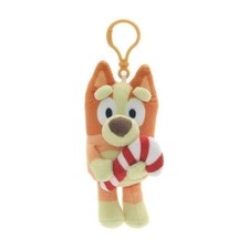 Bluey and Friends Christmas 4.5" Plush Clip-On Bingo with Candy Cane