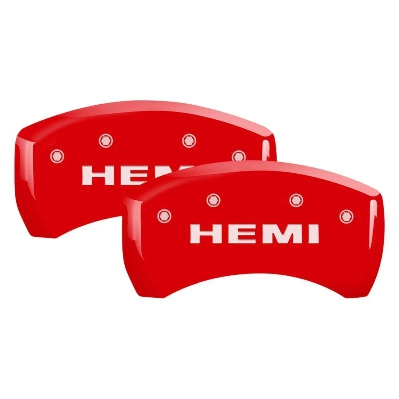 For Ram 1500 19-24 MGP Gloss Red Caliper Covers w Hemi Engraving Full Kit, 4 pcs Foto 2 de 3