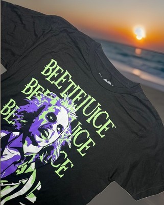 NWT Beetlejuice Size M Black Tee Shirt Graphic Logo Keaton NEVER WORN