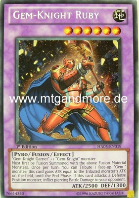 Yu-Gi-Oh 1x Gem-Knight Ruby - - - HA05 - - - Secret Rare