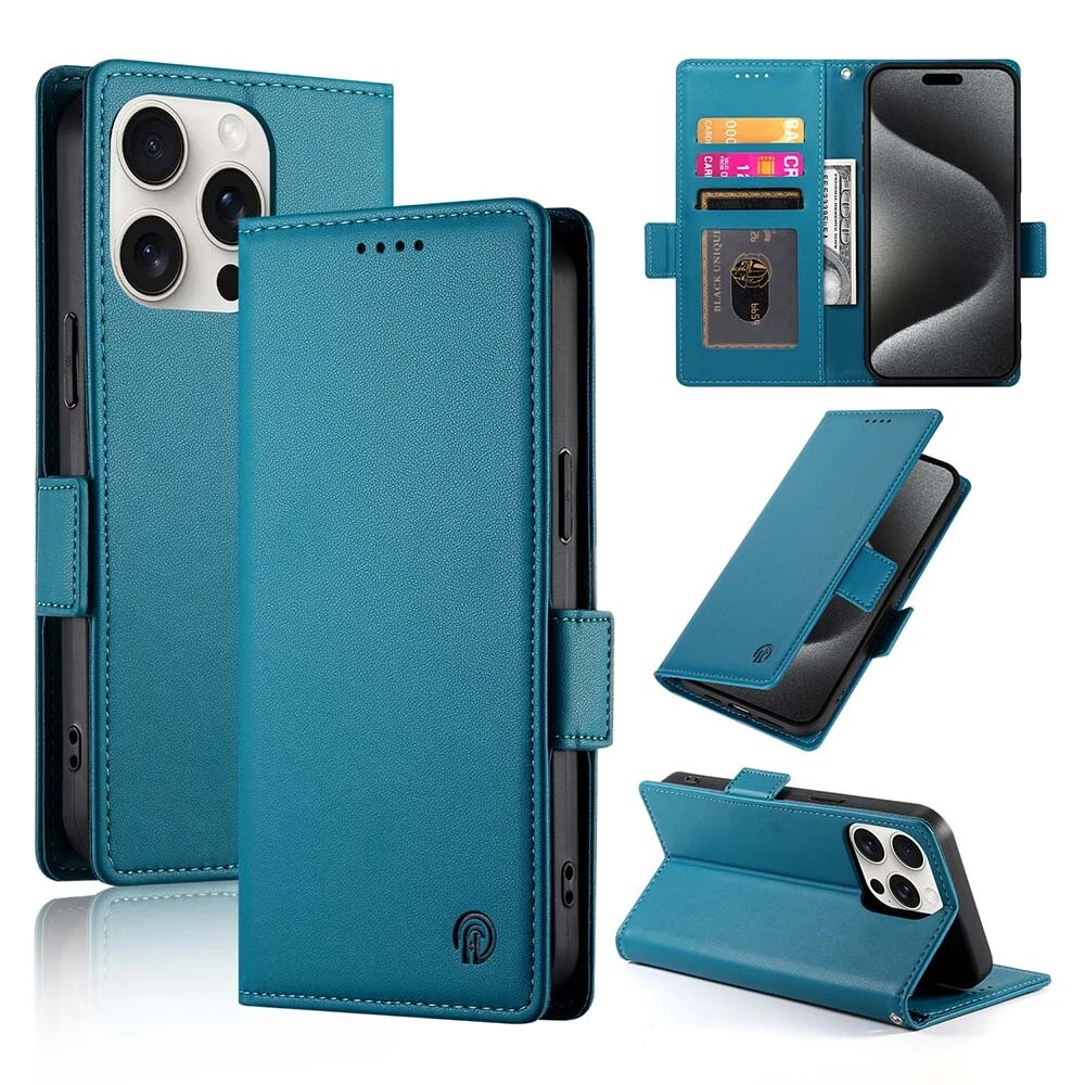 Luxury Magnetic Leather Flip Wallet Case for iPhone 11 12 13 14 15 Pro