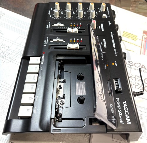 Black Tascam Porta 02 Mk II Analog 4 Track Cassette Recorder - Picture 5 of 13