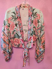 Spell the Gypsy collective Lotus Wrap Crop Kimono Sz S Bohemian Festival