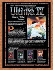 1986 Ultima IV Quest Of The Avatar Apple II Original Ad / Retro Wall Art v2