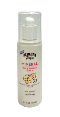 Hawaiian Tropic Mineral Skin Nourishing Milk Sunscreen SPF30 (3.4fl/100ml) New!