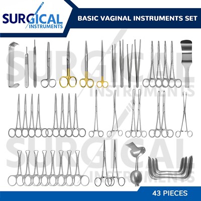 43 Pc Basic Vaginal Instruments Set Surgical OB/GYN Stainless Steel ...