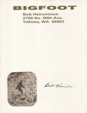 BOB HEIRONIMUS HAND SIGNED 8x11 STATIONARY+COA        AWESOME+RARE      BIGFOOT