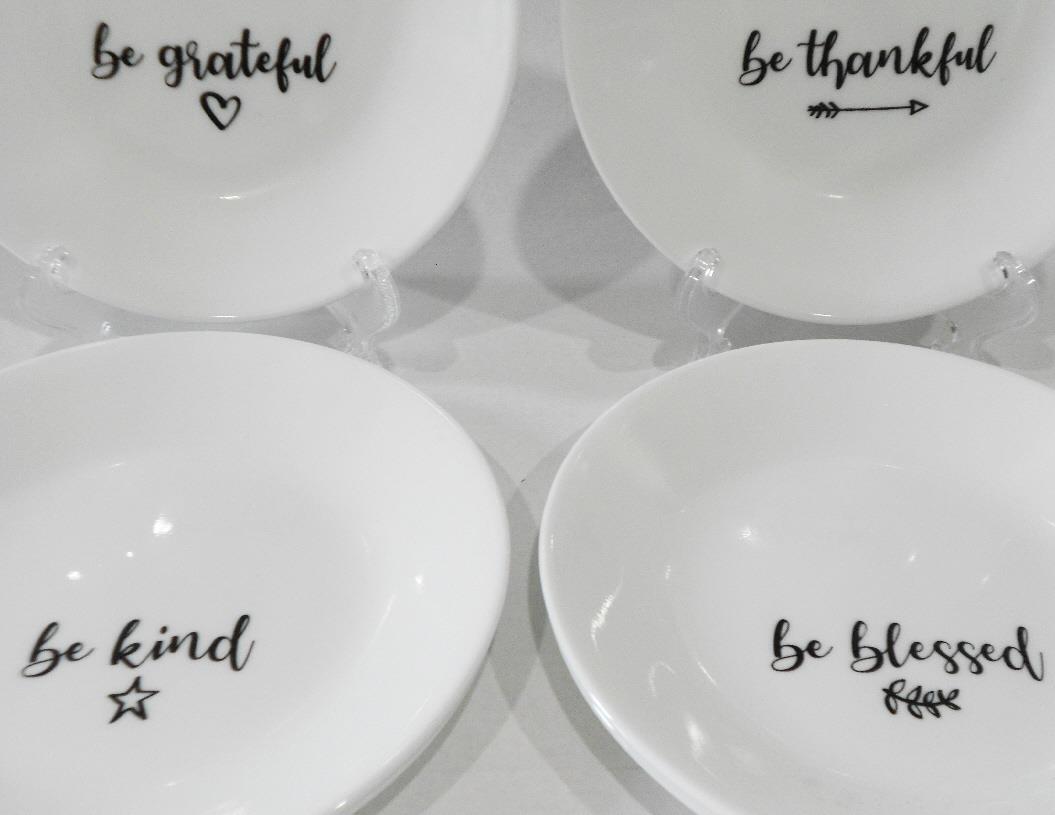 ❤️ Corelle SENTIMENTS Appetizer Plates BE THANKFUL