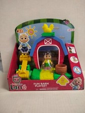 COCOMELON FUN BARN PLAY SET WITH FIGURE, SPINNING BARREL  TEETER TOTTER - NEW