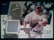 ERIC CHAVEZ OAKLAND ATHETICS AUTHENTIC GAME-WORN JERSEY CARD SP