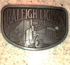 Raleigh Lights Vintage Belt Buckle Trucker Transportation by RJ Reynolds
