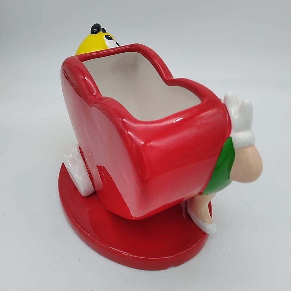 Retro M&Ms Red Ceramic Heart, Green & Yellow M&M's Candy Dish