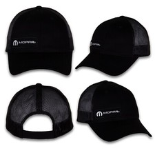 New Mopar Logo Embroidered Patch Black Mesh Hat E1675