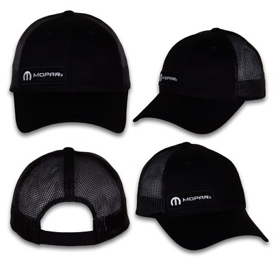 NEW MOPAR LOGO EMBROIDERED PATCH BLACK MESH HAT E1675