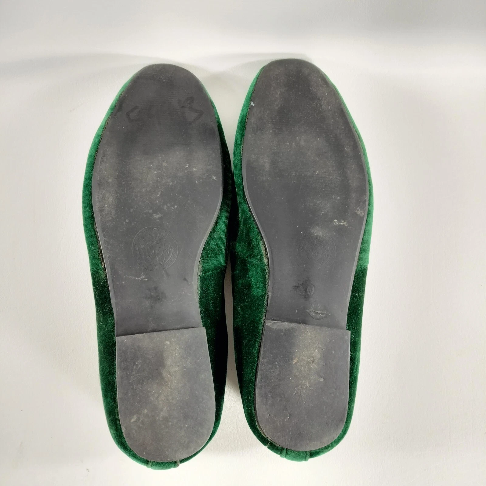 Mocassini slip on Versace in velluto verde da uomo taglia EU 40 US 7 5