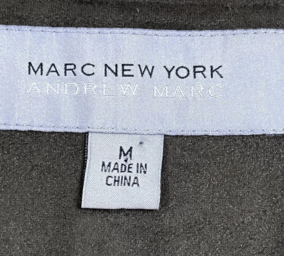 Casaco longo Andrew Marc New York verde floresta camurça botão de pressão tamanho médio - Imagem 4 de 4