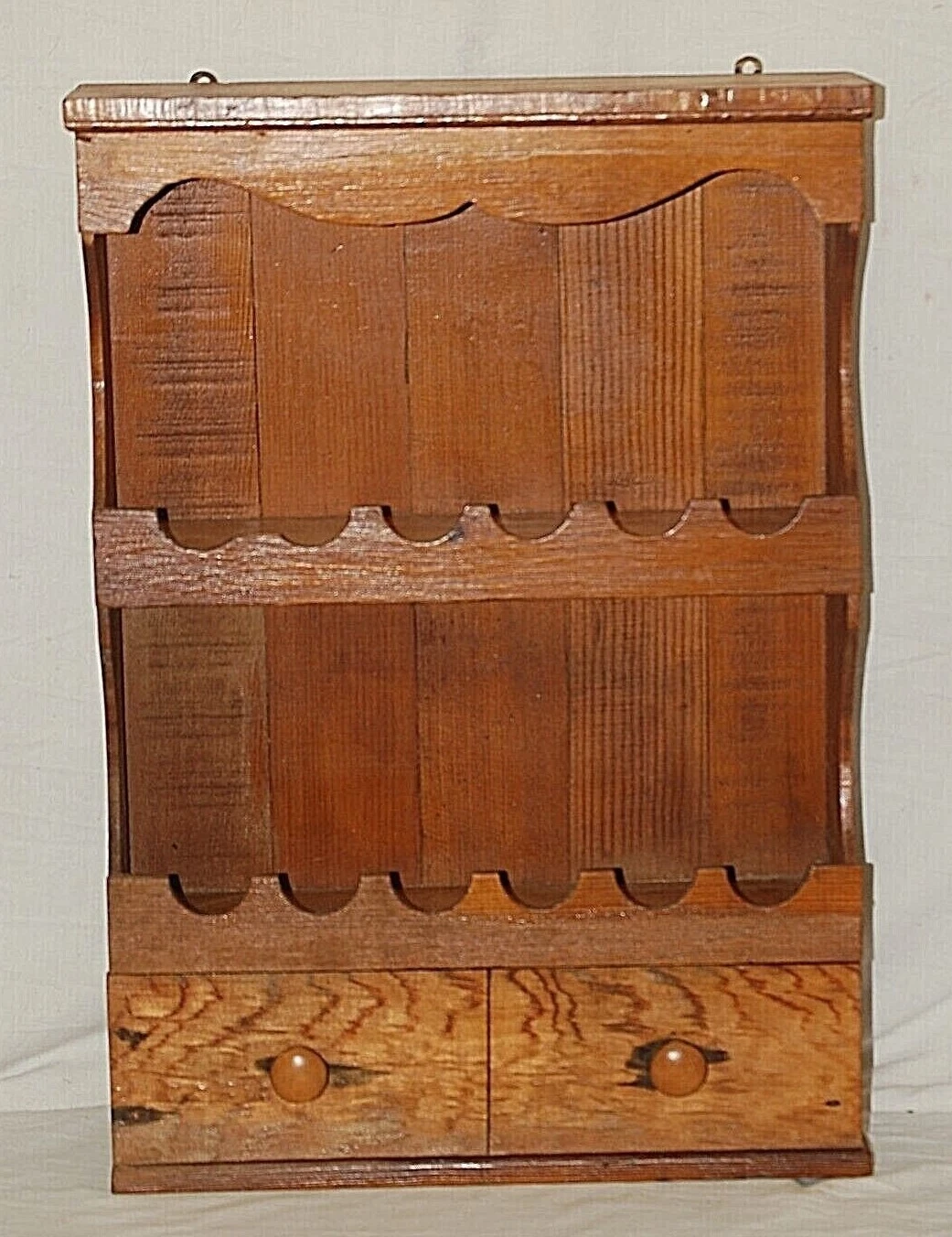 Wooden Spice Rack with Drawer Counter Top Wall Mount