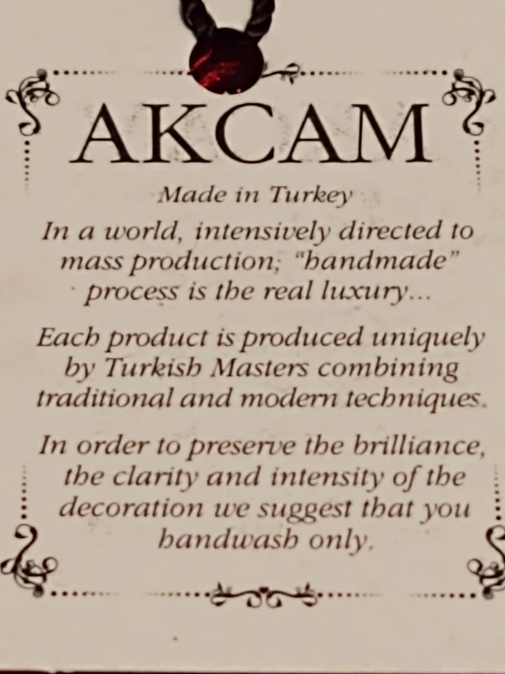 Plato de vidrio brillante AKCAM rojo brillante y dorado mate para servir vacaciones *NUEVO* Foto 4 de 4