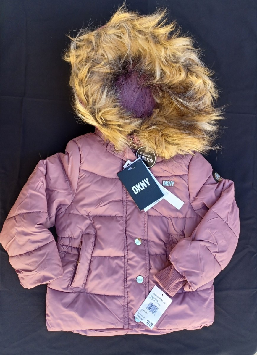 DKNY Little Girls Cold Weather Short Puffer Jacket Size 4, Color