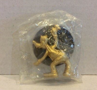 Vintage 2000 Disney Yujin Gashapon Metal Gold Goofy 2'' Figurine w/ Stand