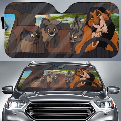Lion King Car Sun Shade  Scar Shenzi, Banzai, and Ed Car Sunshade  Lion King Sca
