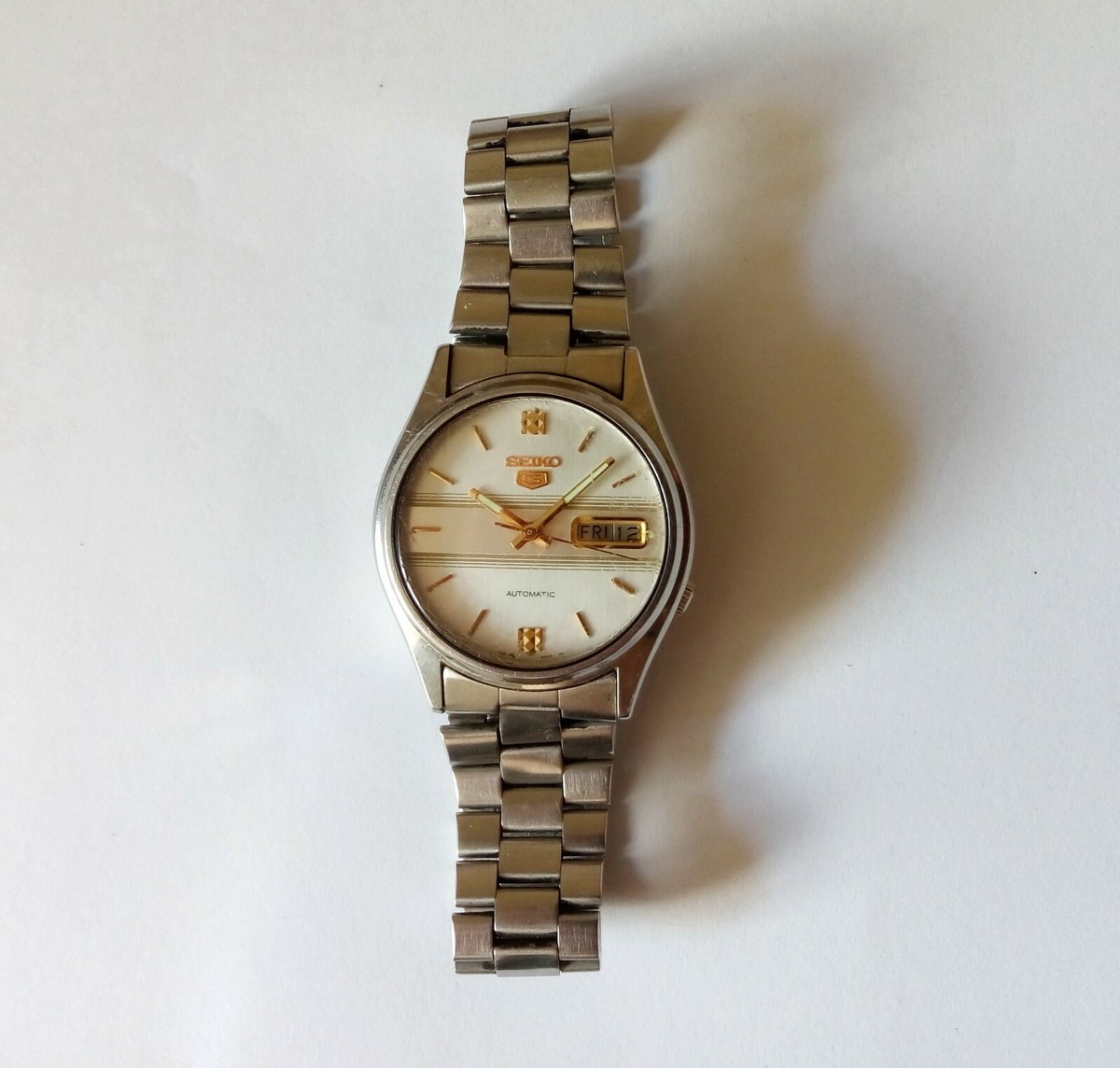 Vintage watch SEIKO 5 Automatic 21 Jewels Pearl Dial made in