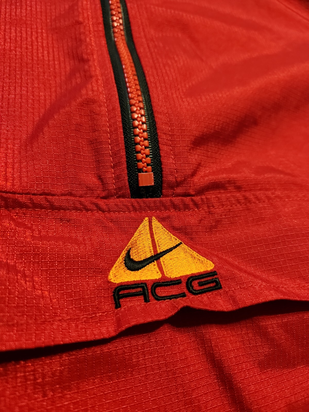 Rare VINTAGE NIKE ACG QUARTER ZIP LAYER 3 L Mens Jacket  Orange-Red Excellent ! 