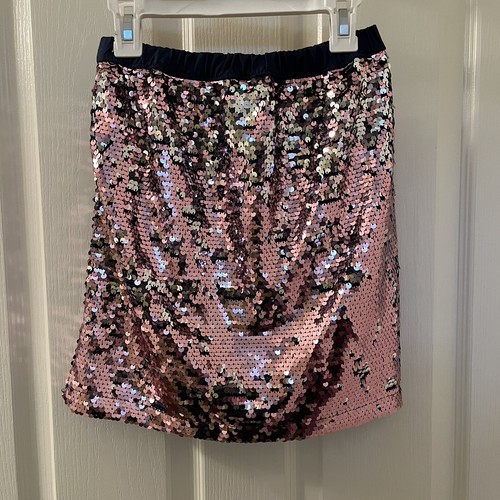Oshkosh B'gosh Pink Silver Sequin Skirt Flippy Reversible Sequins Girls Size 12 - Picture 6 of 8