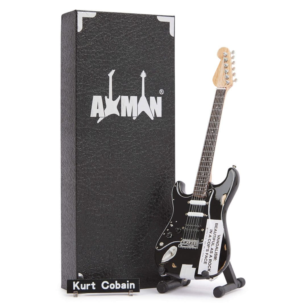 Kurt Cobain Guitar Miniature Replica | "Rock In a Cop" | Handmade Music Gifts
