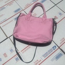 Borsa shopping Pinko rosa in tela con logo strass NUOVA