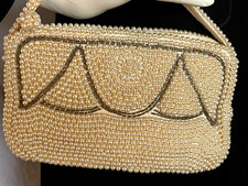 1930's-40's Vintage IVORY PEARL MICRO BEADED Evening Bag Purse-Japan-ART DECO