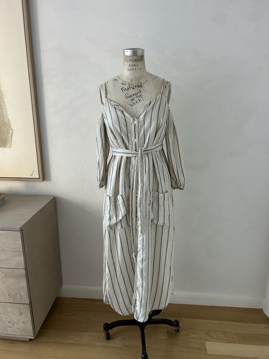 blue linen dress with pockets Linen Shift Dress BREEZE