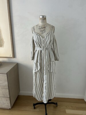 reformation striped linen dress Reformation Striped Linen Dress Size Small