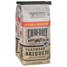 Cowboy Hardwood Charcoal Briquets, 20 Pounds Each (Pack of 2, 40 Pound Total)