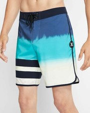 HURLEY PHANTOM BLOCK PARTY FEVER BLUE BOARDSHORTS MENS 38 ON SALE SHIP FREE USA