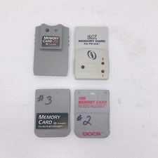 Sony PlayStation 1 PS1 2X 1MB Video Game Memory Card PSOne Lot Of 4 Tested