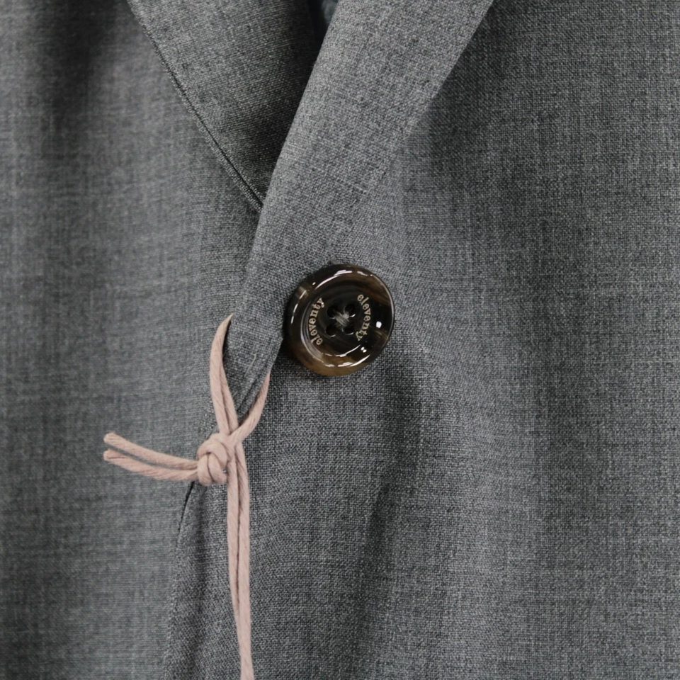 Eleventy Platinum 全新带标签羊毛运动外套/西装外套 56 码(46R 美国)纯色灰色 — 第 2/4 张图片