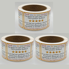 3 x 250 Sticker Rolls of Thank You for Your Purchase 2" x 3" Shipping Labels