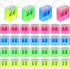32 Pcs Pencil Sharpeners Bulk Pencil Sharpeners Manual Colored Dual Holes Portab